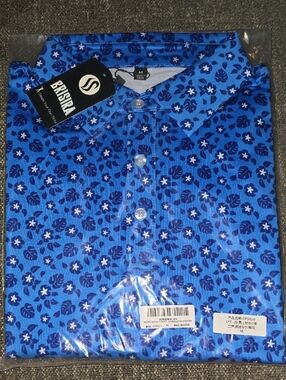 Men’s Blue Floral Brisira Golf Shirt